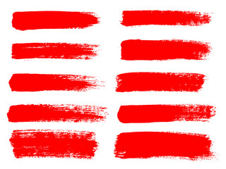 Vector red paint, ink brush stroke, brush, line or texture. Dirt