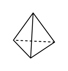 Square Pyramid Geometric Figure in Black Color