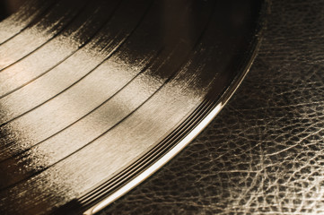 vinyl record on a black background