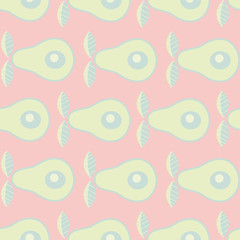 Seamless vector abstract natural avocado soft horizontal pattern for textile, fabric, wrapping, craft