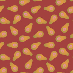 Seamless vector abstract gradient avocado red pattern for textile, fabric, wrapping, craft