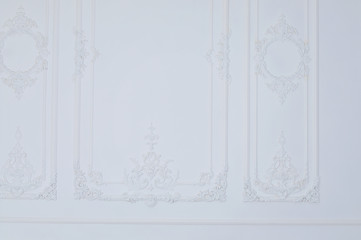 white wall are decorated with ornaments