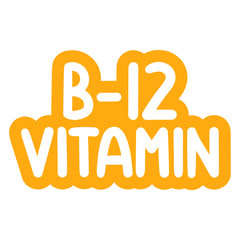 Vitamin B-12. Hand drawn vector illustration on white background.