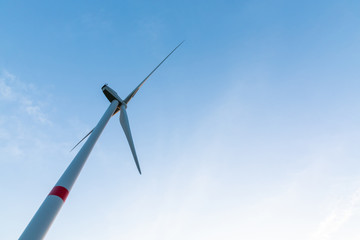 wind power energy with blue sky