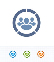 Group Statistics - Contrast Imprint Icons . A professional, pixel-aligned icon .