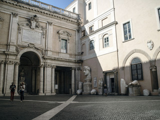 Fototapeta na wymiar View on the street in Rome