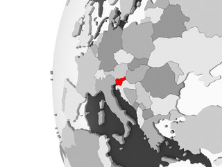 Slovenia on grey globe
