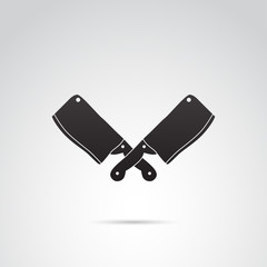 Crossed knives vector icon.