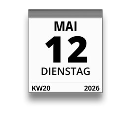 Kalender für Dienstag, 12. MAI 2026 (Woche 20)