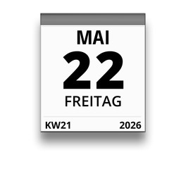 Kalender für Freitag, 22. MAI 2026 (Woche 21)