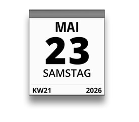 Kalender für Samstag, 23. MAI 2026 (Woche 21)