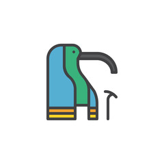 Egyptian Gods Thoth filled outline icon, line vector sign, linear colorful pictogram isolated on white. Thoth head symbol, logo illustration. Pixel perfect vector graphics
