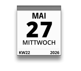 Kalender für Mittwoch, 27. MAI 2026 (Woche 22)