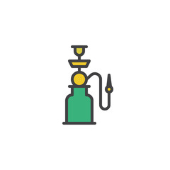 Shisha Pipe filled outline icon, line vector sign, linear colorful pictogram isolated on white. Smoking and Vaping symbol, logo illustration. Pixel perfect vector graphics