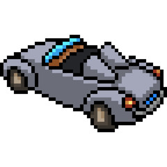 vector pixel art convertible car