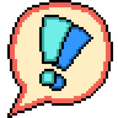 Obraz premium vector pixel art shocked sign