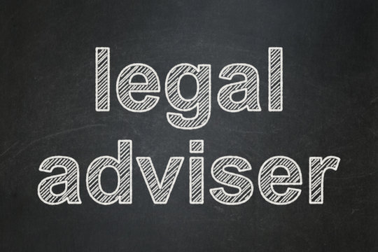 Law concept: text Legal Adviser on Black chalkboard background