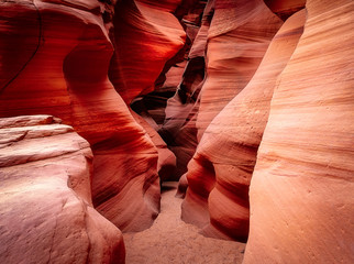 Landscape detail of Antelope canyon rock formations, Arizona