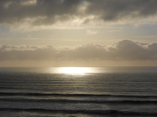 Fototapeta premium Sunset over the sea in New Zealand 