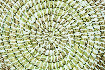 Spiral woven straw texture background