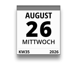 Kalender für Mittwoch, 26. AUGUST 2026 (Woche 35)