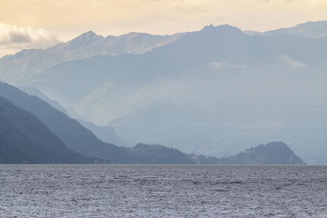 Alpine lake and mountains