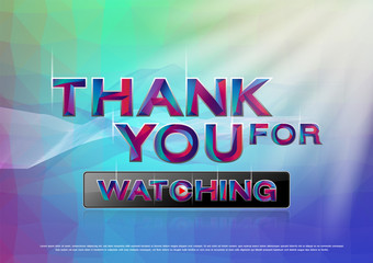 Fototapeta premium The Colorful word thank you for watching Vector illustration.