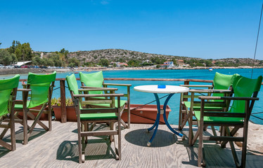 chairs and tables on terrace
