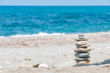 pile of stones on the beach