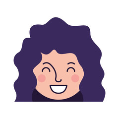 beautiful and young woman head character vector illustration design