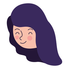 beautiful and young woman head character vector illustration design