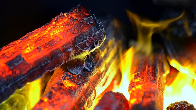 Electric fireplaces with built-in evaporator converts water into steam, which simulates smoke close-up. Model with 3D effect. Modern smart ecological alternative technologies. Energy saving innovation
