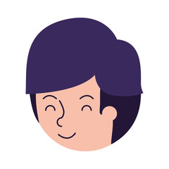 young man avatar head character vector illustration design