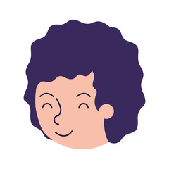 young man avatar head character vector illustration design