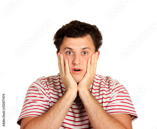Male With Funky Hairstyle Opening Mouth Wide Opened And