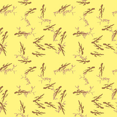 Military camouflage seamless pattern in yellow and different shades of brown color