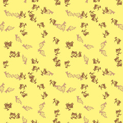 Military camouflage seamless pattern in yellow and different shades of brown color