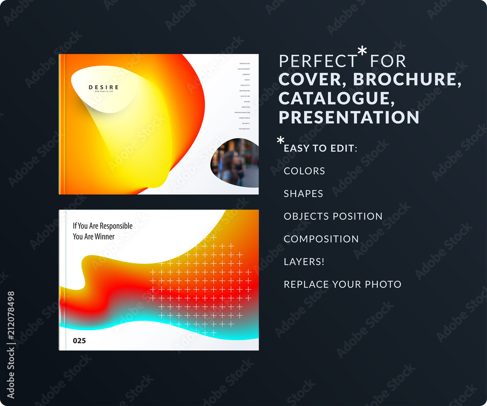 Poster liquid design presentation template with colourful fluid gradient shapes. abstract vector set of mod