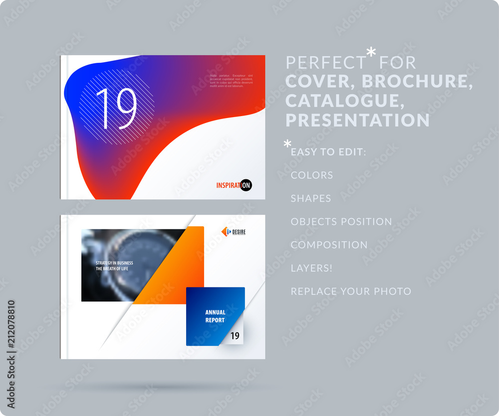 Poster liquid design presentation template with colourful fluid gradient shapes. abstract vector set of mod