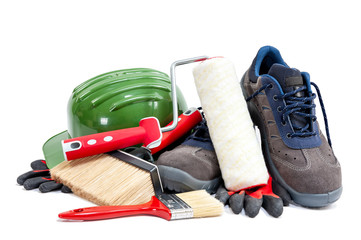 Professional house painter, tools and work equipment © francescomou