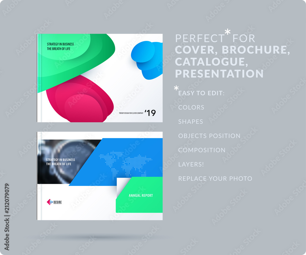 Poster liquid design presentation template with colourful fluid gradient shapes. abstract vector set of mod