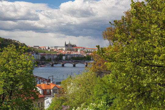 View from Vysehrad after rain.Prague, Czech Republic
