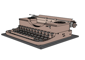 retro typewriter vector