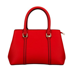 Red female bag isolated on white