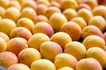 fresh ripe apricots top view