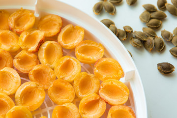 fresh ripe apricots top view