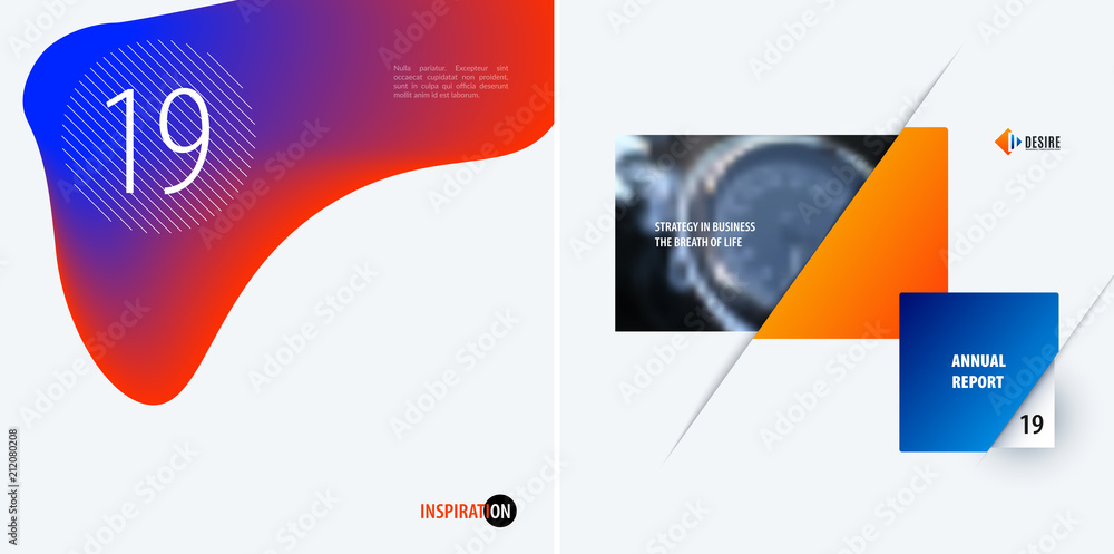 Poster set of modern design abstract templates. creative business background with colourful fluid gradient 