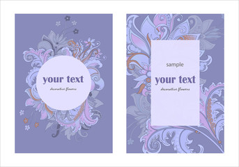 design invitation template with decorative flowers