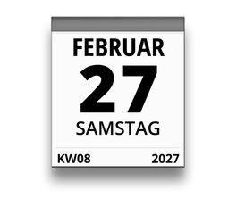 Kalender für Samstag, 27. FEBRUAR 2027 (Woche 08)