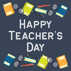 happy teacher's day concept. vector illustration
